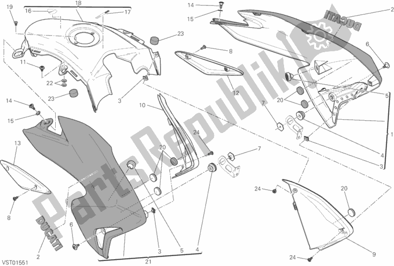 All parts for the 34a - Fairing of the Ducati Hypermotard Hyperstrada 939 Thailand 2017